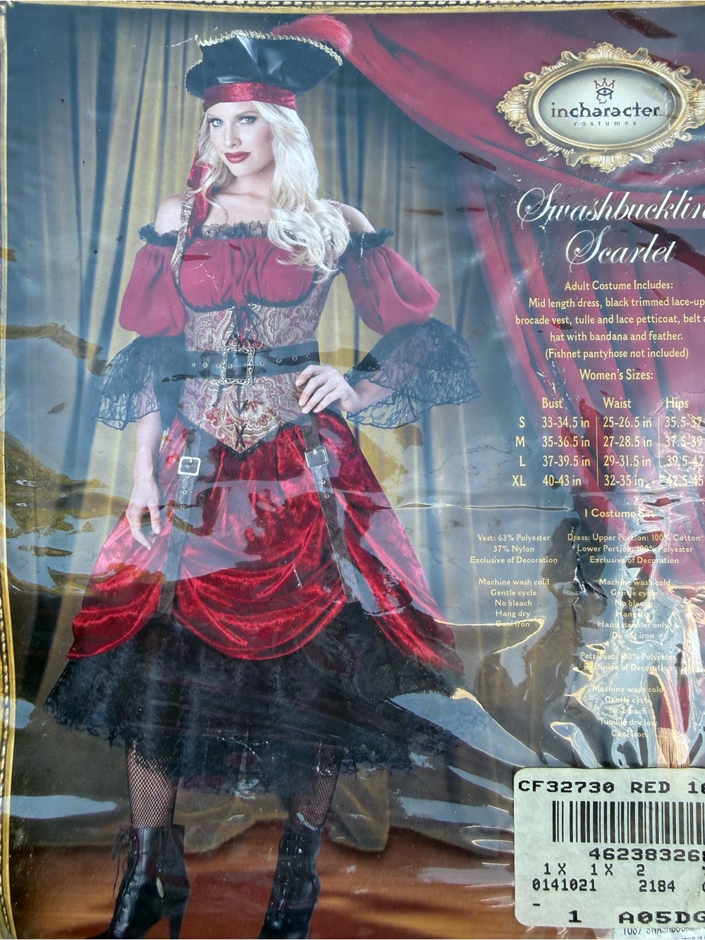 California Costumes Swashbuckling Scarlet Pirate Dress - Red and Black